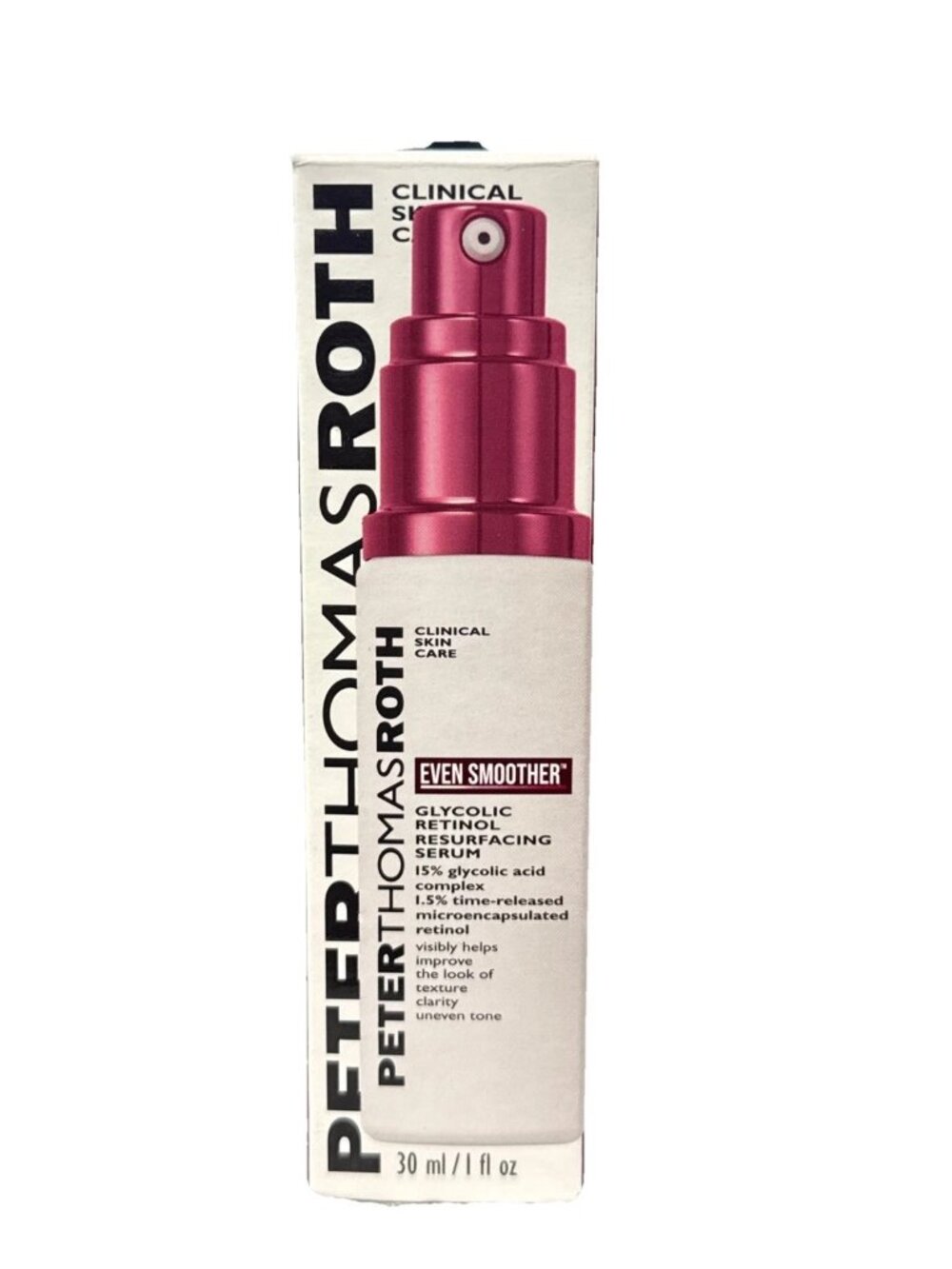 NEW IN BOX PETER THOMAS ROTH EVEN SMOOTHER GLYCOLIC RETINOL RESURFACING SERUM